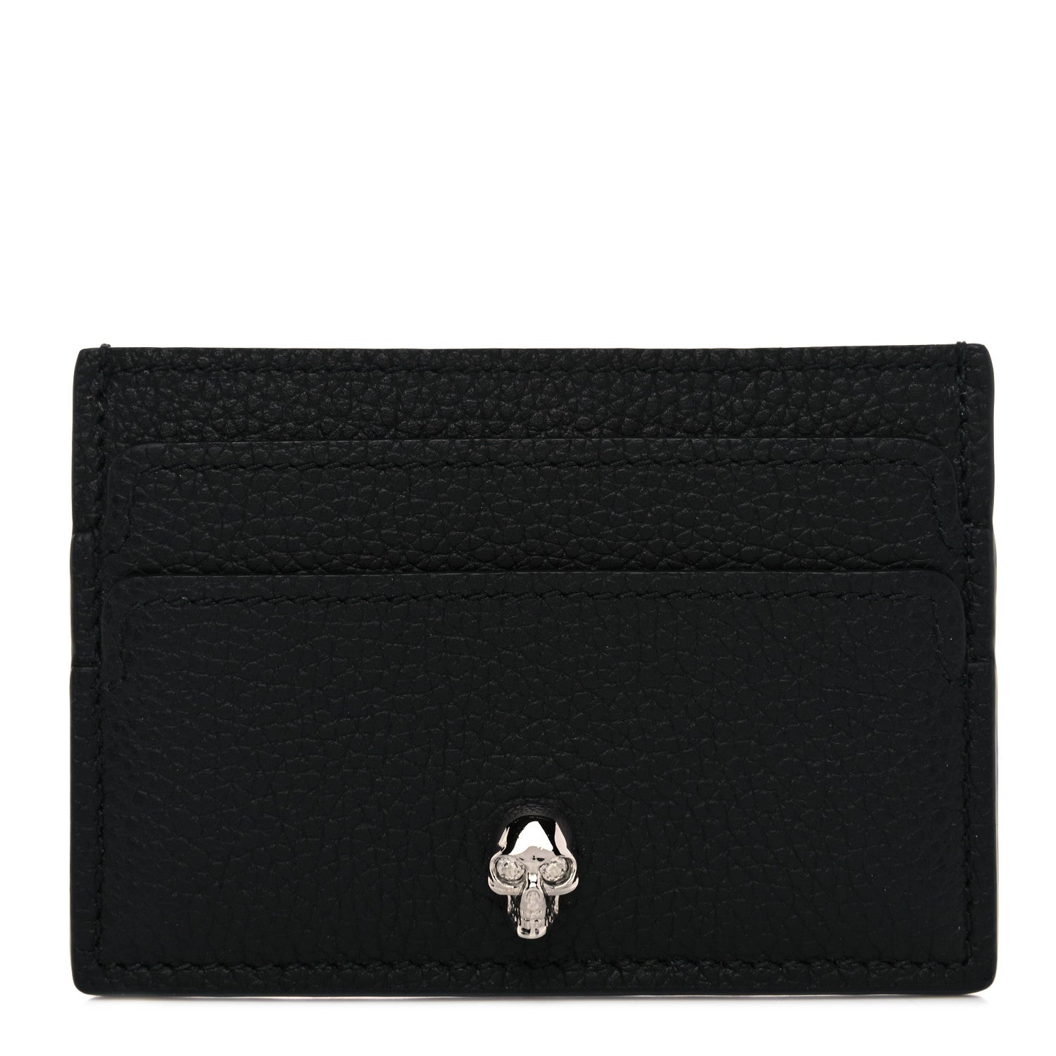 Alexander McQueen Calfskin Skull Card Holder Black 1 of 7