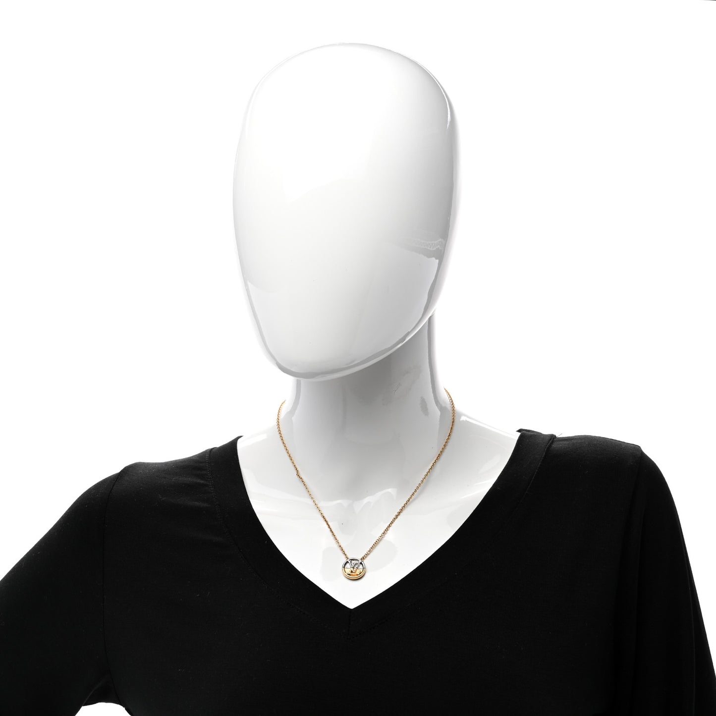 Metal L to V Necklace Gold Silver
