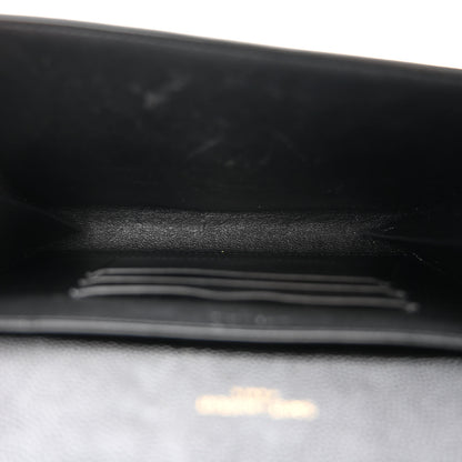 Saint Laurent Grain De Poudre Monogram Cassandra Chain Wallet Black 5 of 12