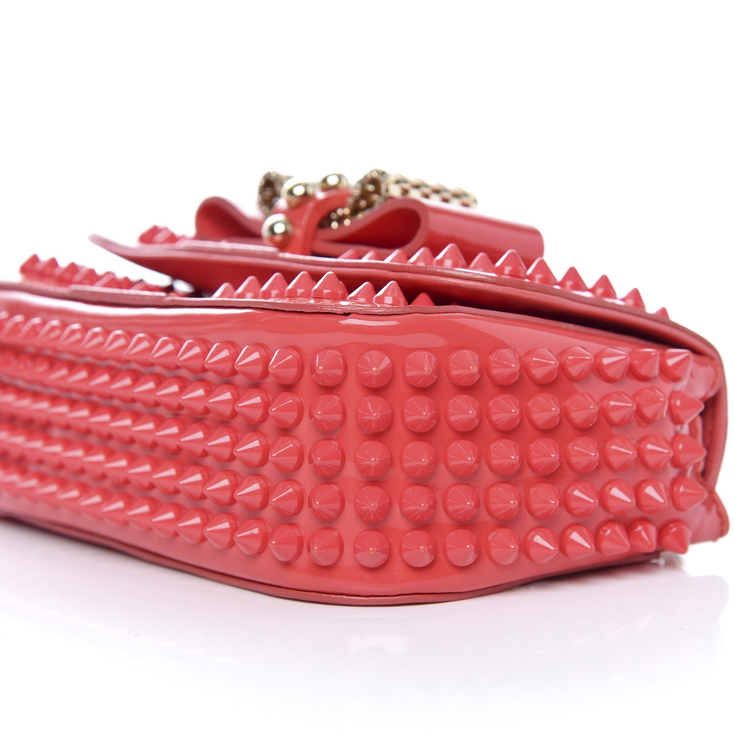 Christian Louboutin Patent Spiked Sweety Charity Crossbody Bag Framboise 8 of 11