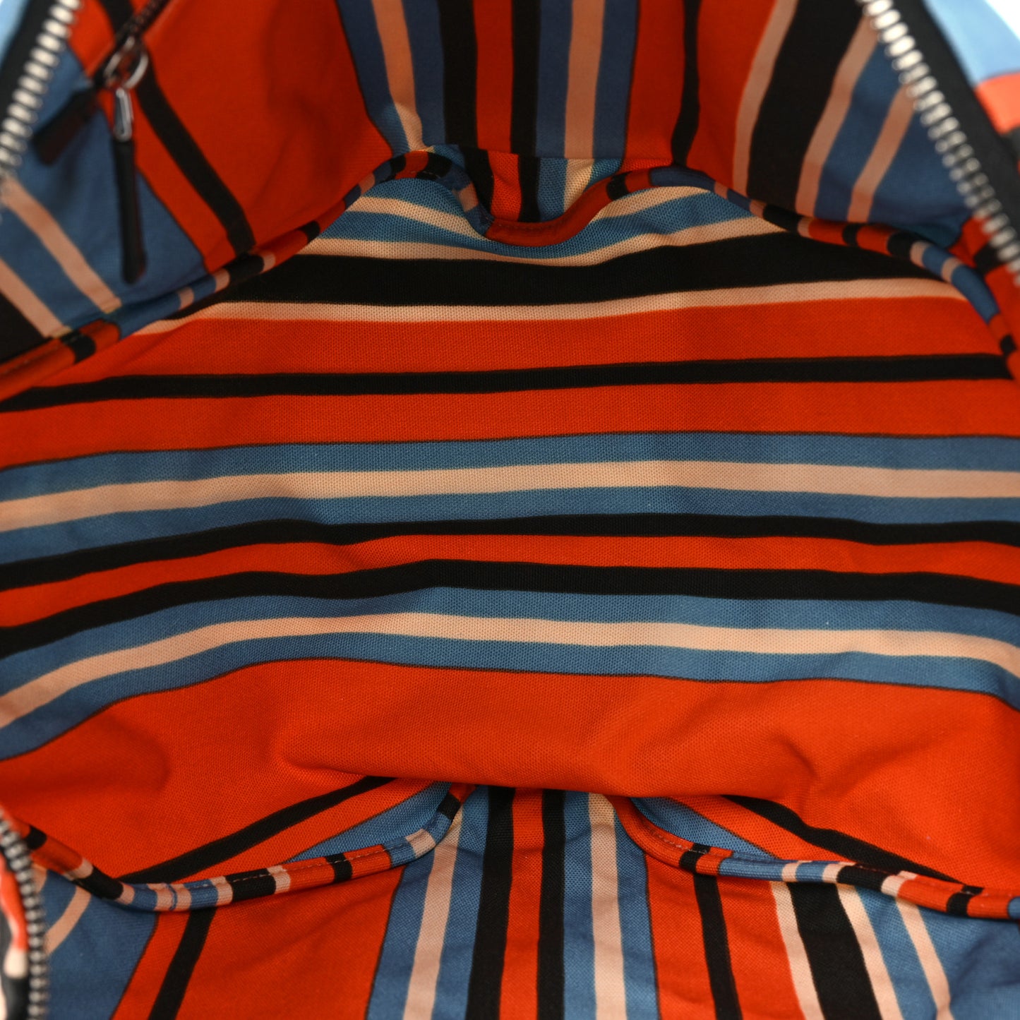 Canvas Logo Embossed Striped Large Triangle Shoulder Bag Arancio