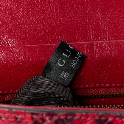 Gucci Snakeskin Medium Thiara Double Envelope Shoulder Bag Red Orange 8 of 15