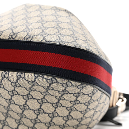 Gucci GG Supreme Monogram Textured Calfskin Web Large Attache Shoulder Bag Beige Blue 10 of 14