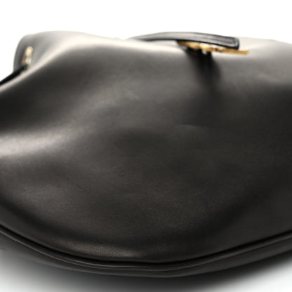 Saint Laurent Smooth Calfskin Paris VII Large Flat Hobo Black 10 of 11