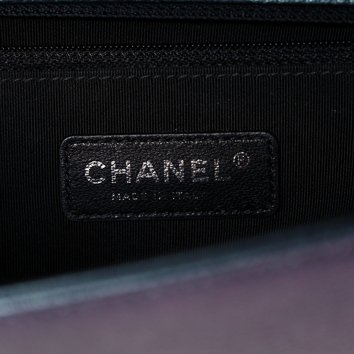 Chanel Iridescent Goatskin Quilted New Medium Boy Flap Purple 6 of 10