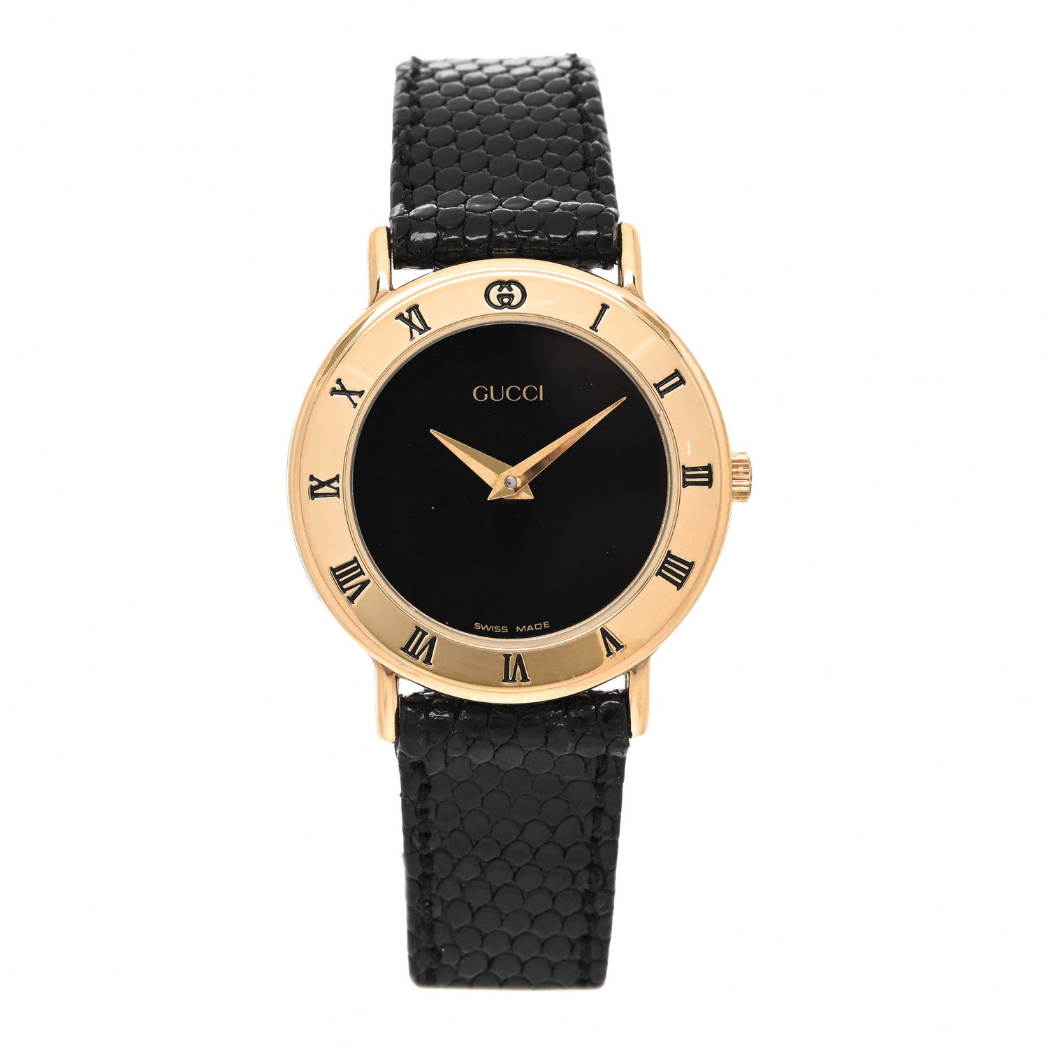 Gucci Stainless Steel Lizard 26mm 3000L Quartz Watch Black 1 of 4