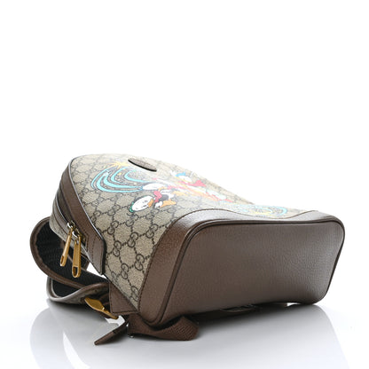 Gucci X DISNEY GG Supreme Monogram Donald Duck Small Interlocking G Dome Backpack Beige Multicolor New Acero 4 of 9