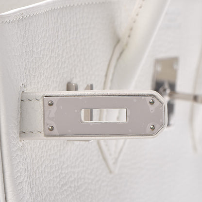 Hermes Taurillon Clemence Birkin 35 White 10 of 37