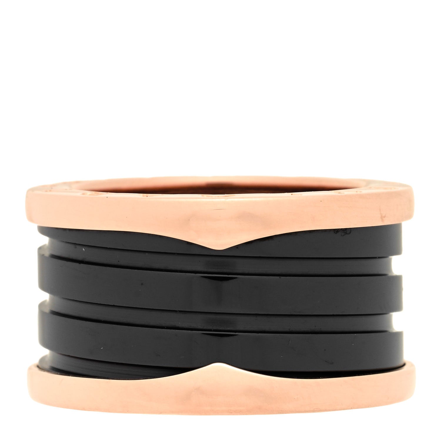 Bulgari 18K Rose Gold Black Ceramic B.Zero1 Four-Band Ring 51 5.75 3 of 6