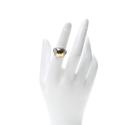 David Yurman Sterling Silver 18K Yellow Gold Diamond 14mm Albion Ring 52 6 2 of 4