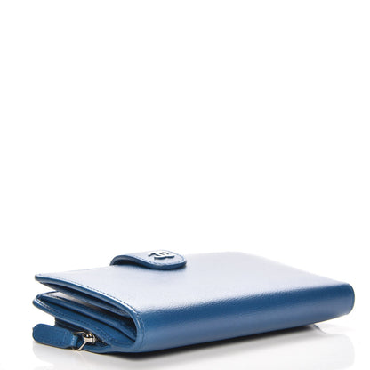 Chanel Caviar Sevruga Large Zip Pocket Wallet Dark Blue 4 of 10