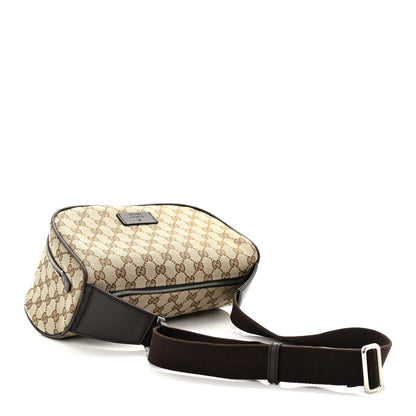 Gucci Monogram Dollar Calfskin Waist Pouch Beige Ebony Testa di Moro Marrone Scuro 3 of 10