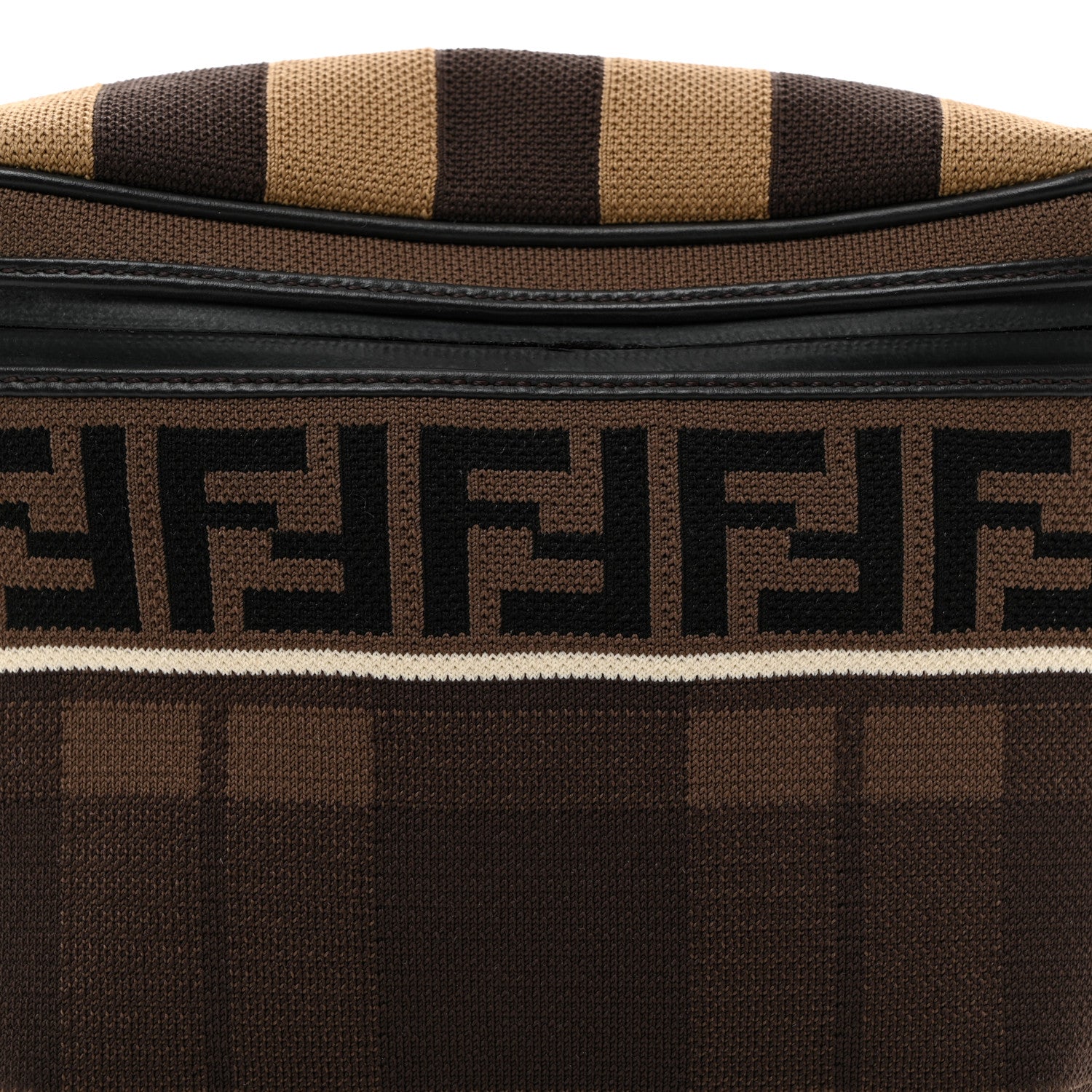 Fendi Vitello Century Maglia Pattern Mix Belt Bag Havana 8 of 11