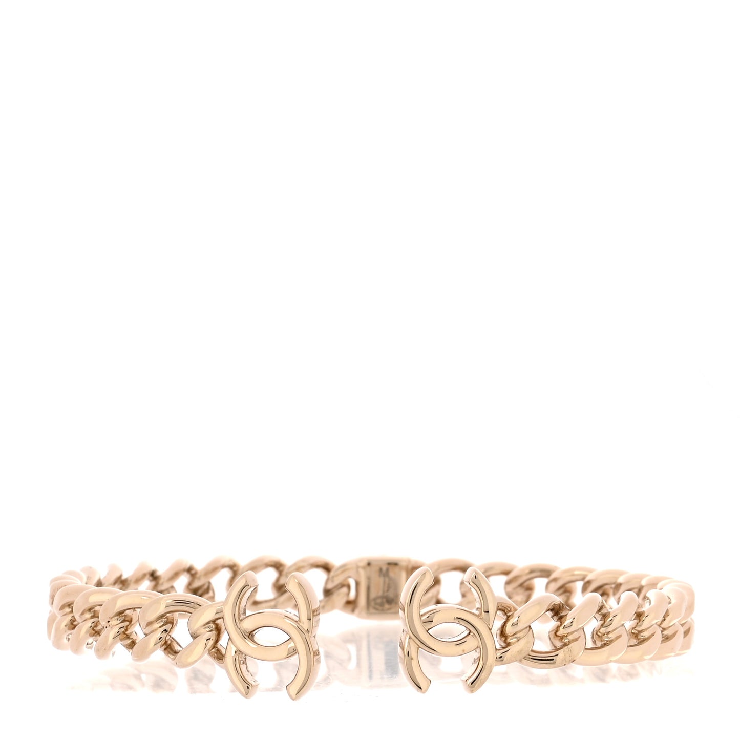 Metal CC Chain Link Choker Necklace M Gold