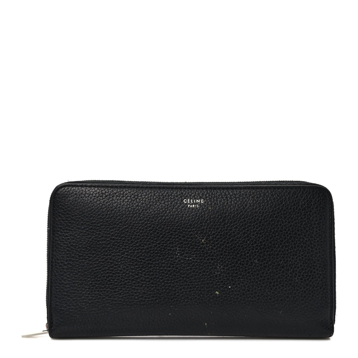 Calfskin Large Zip Around Multifunction Wallet Black Citron