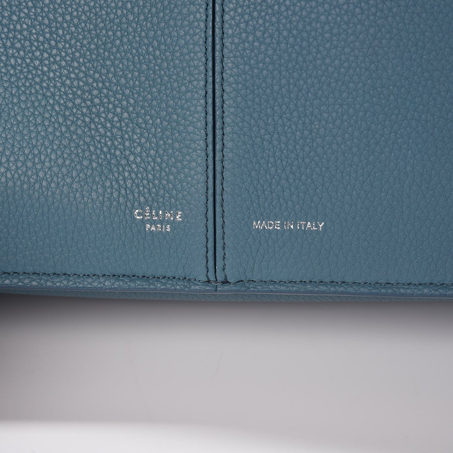 Baby Grained Calfskin Medium Tri-Fold Bag Ocean