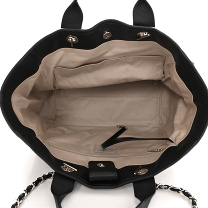 Chanel Glazed Calfskin Medium Deauville Tote Black 5 of 11