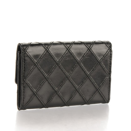 Chanel Lambskin Diamond Stitched Card Holder Wallet Black 3 of 8
