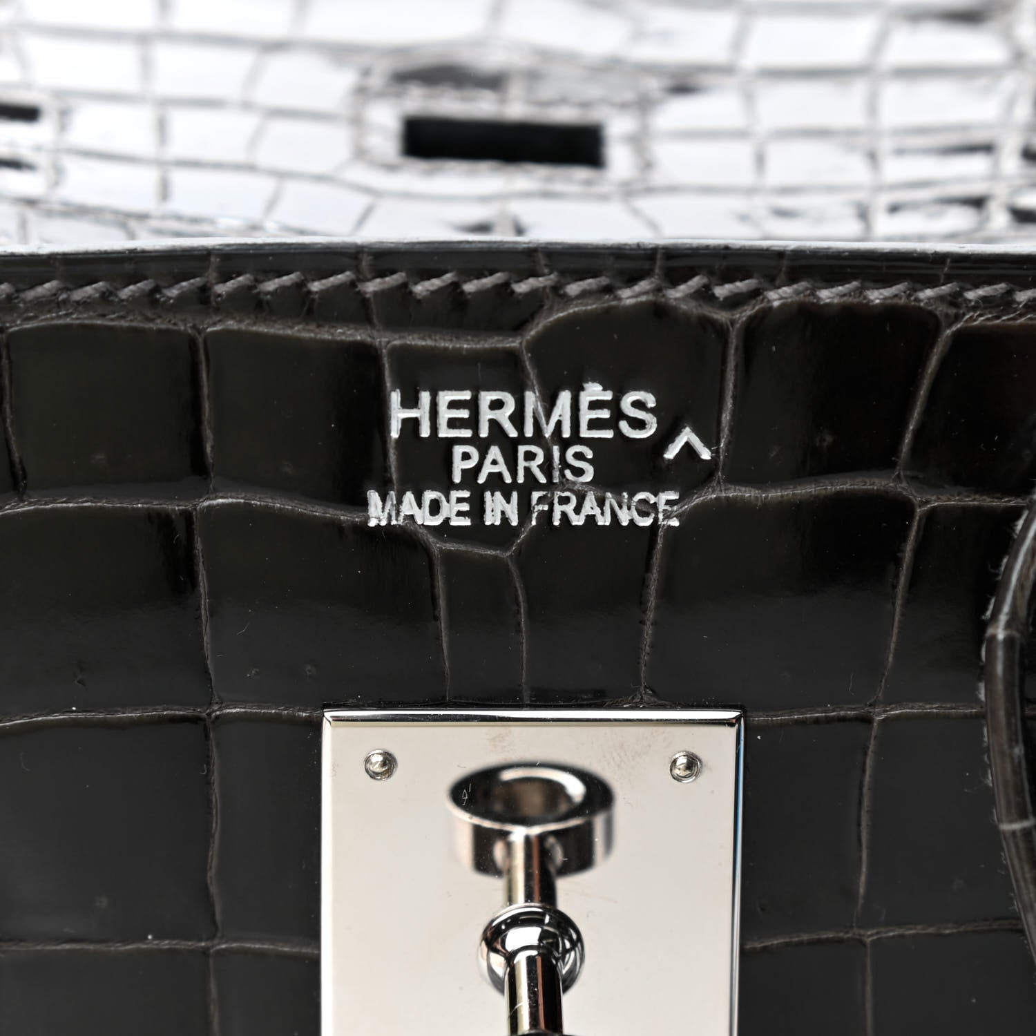 Hermes Shiny Porosus Crocodile Birkin 35 Graphite 5 of 10