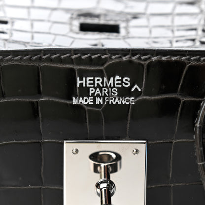 Hermes Shiny Porosus Crocodile Birkin 35 Graphite 5 of 10