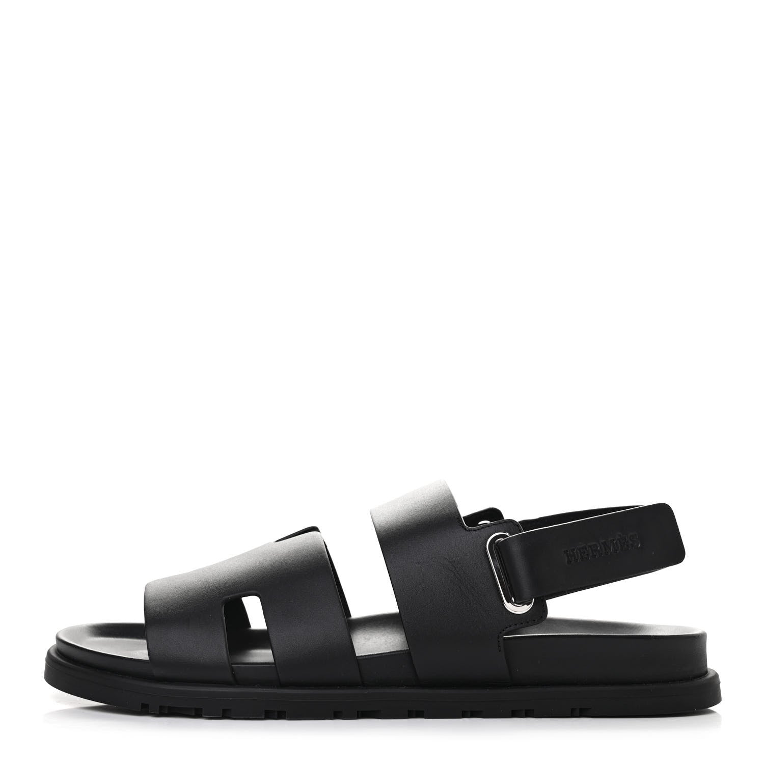 Hermes Calfskin Mens Takara Sandals 42 Black 1 of 8