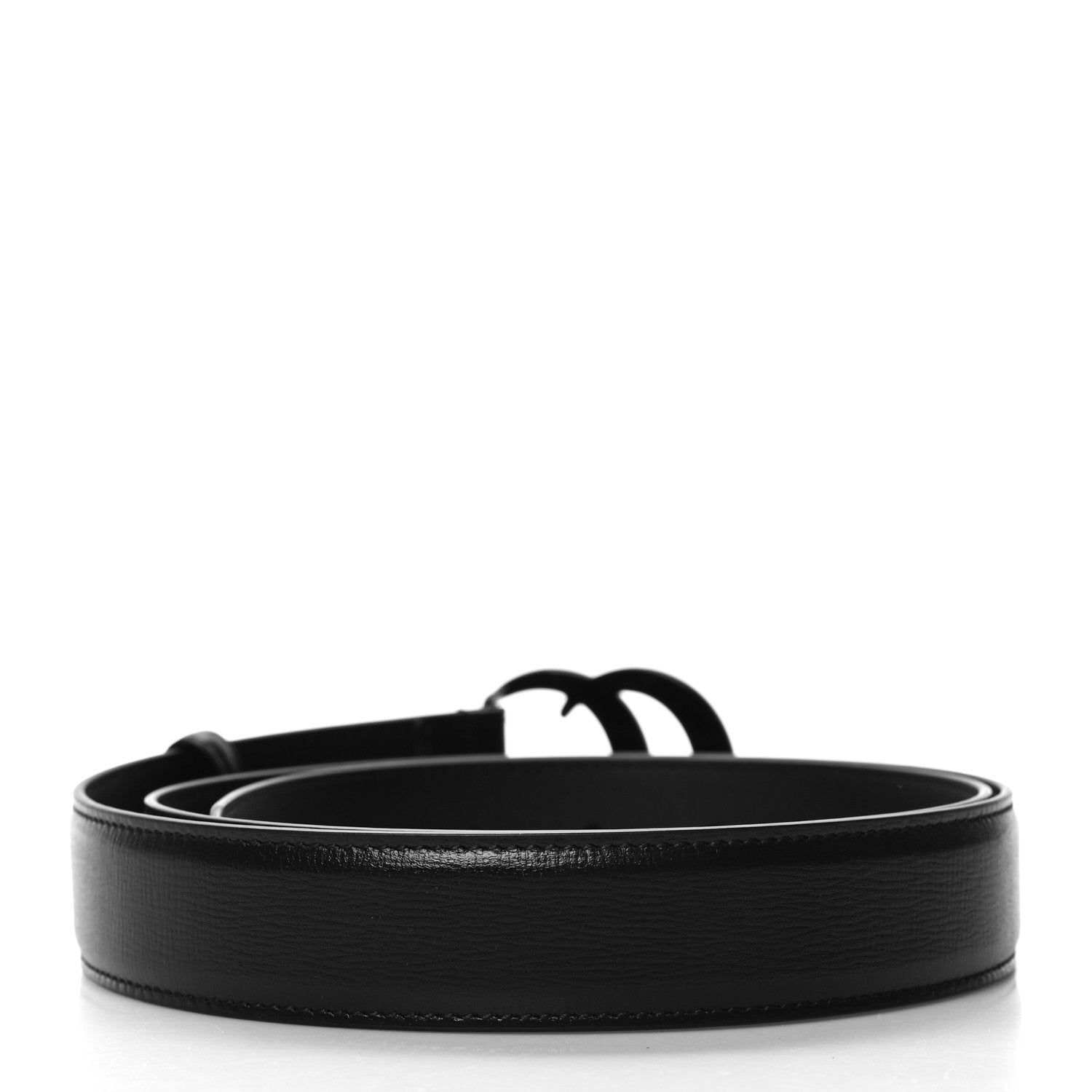 Gucci Azalea Calfskin Enamel Monochrome Double G 30mm Belt 100 40 Black 2 of 6