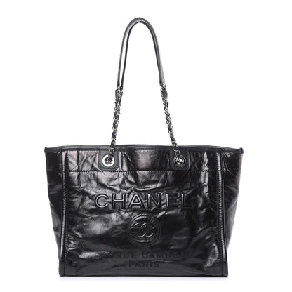 Chanel Glazed Calfskin Small Deauville Tote Black 1 of 14