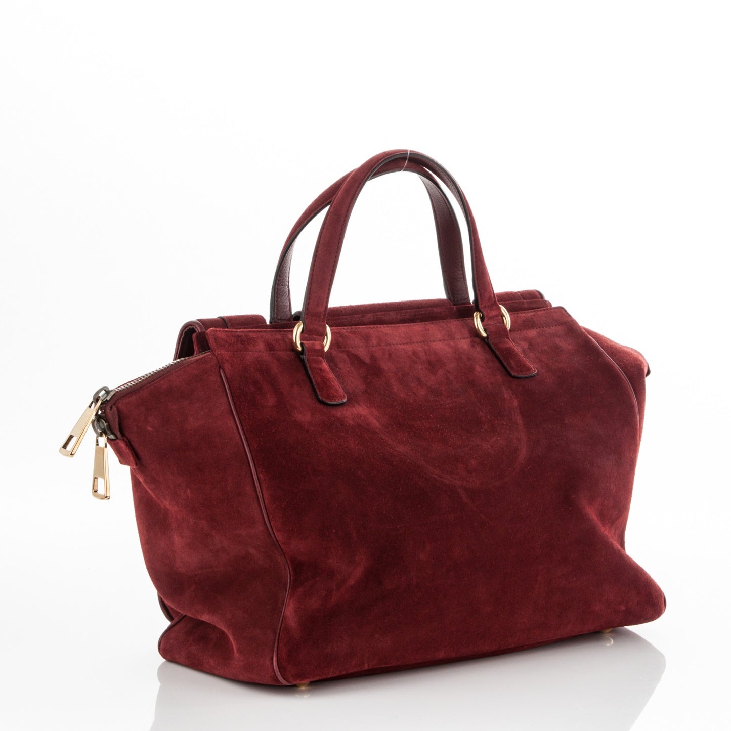 Suede Medium 1973 Top Handle Satchel Red