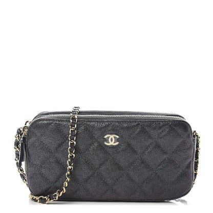 Chanel Iridescent Caviar Quilted Clutch With Chain Black 1 of 13