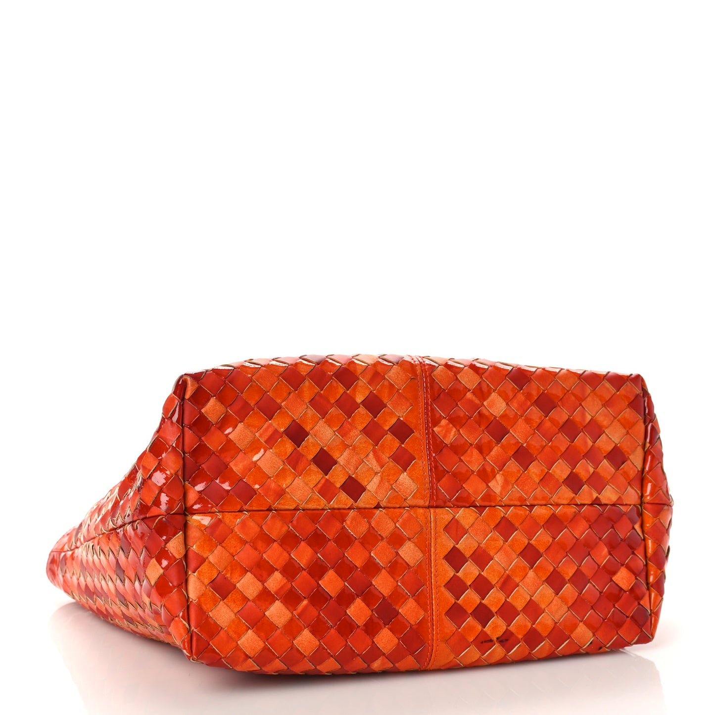 Patent Nappa Intrecciato Tote Orange