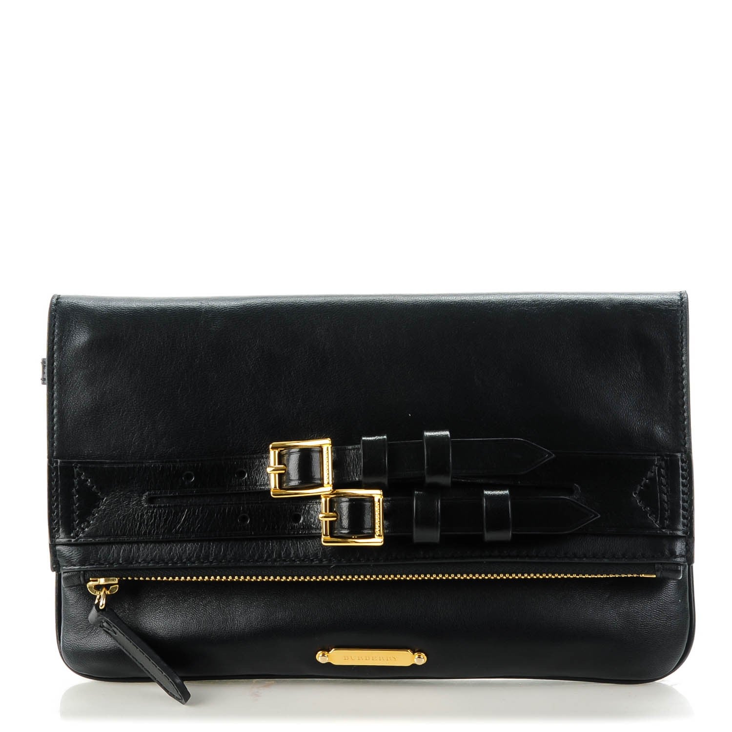 Burberry Lambskin Adeline Foldover Wristlet Clutch Black 1 of 7