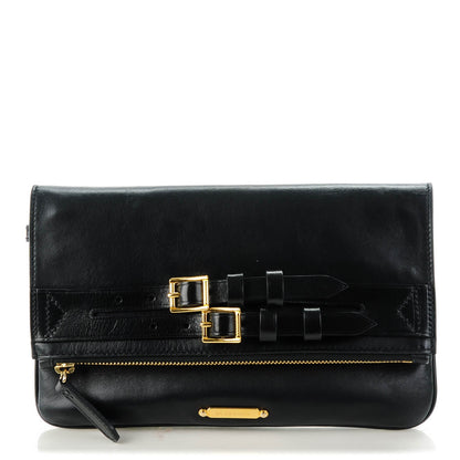 Burberry Lambskin Adeline Foldover Wristlet Clutch Black 1 of 7