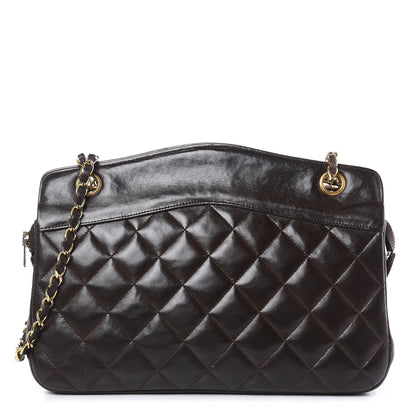 Chanel Lambskin Quilted Shoulder Bag Dark Brown 1 of 17