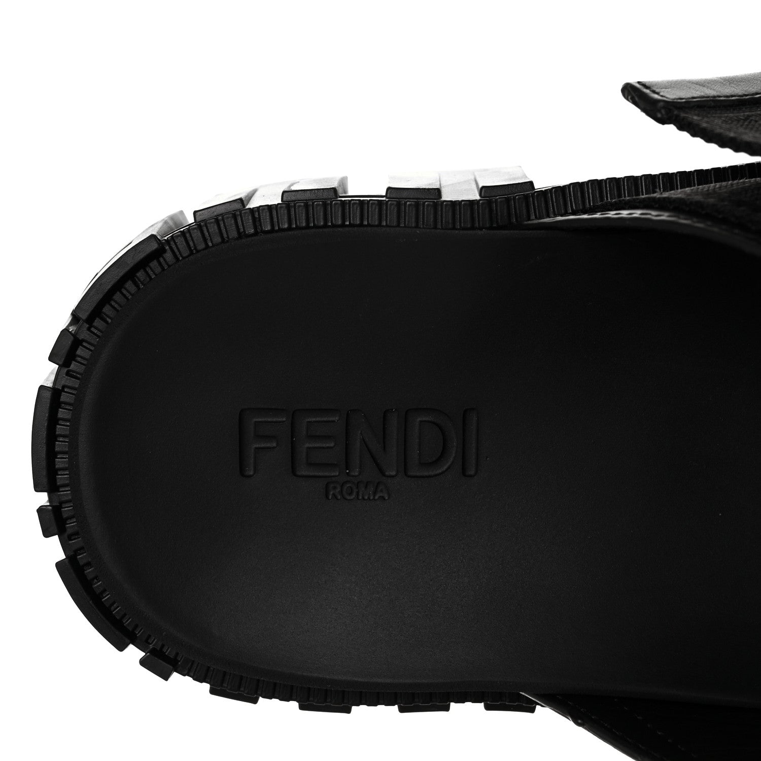 Fendi Fabric FF Mens Fendi Force Lug Sole Sandals 6 Black 8 of 9