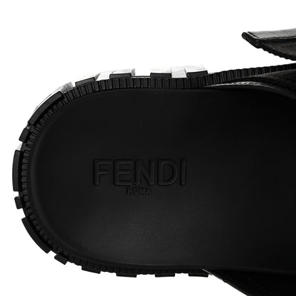 Fendi Fabric FF Mens Fendi Force Lug Sole Sandals 6 Black 8 of 9