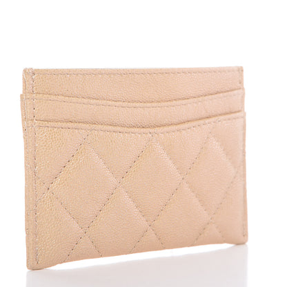 Chanel Iridescent Caviar Quilted Card Holder Beige 3 of 9