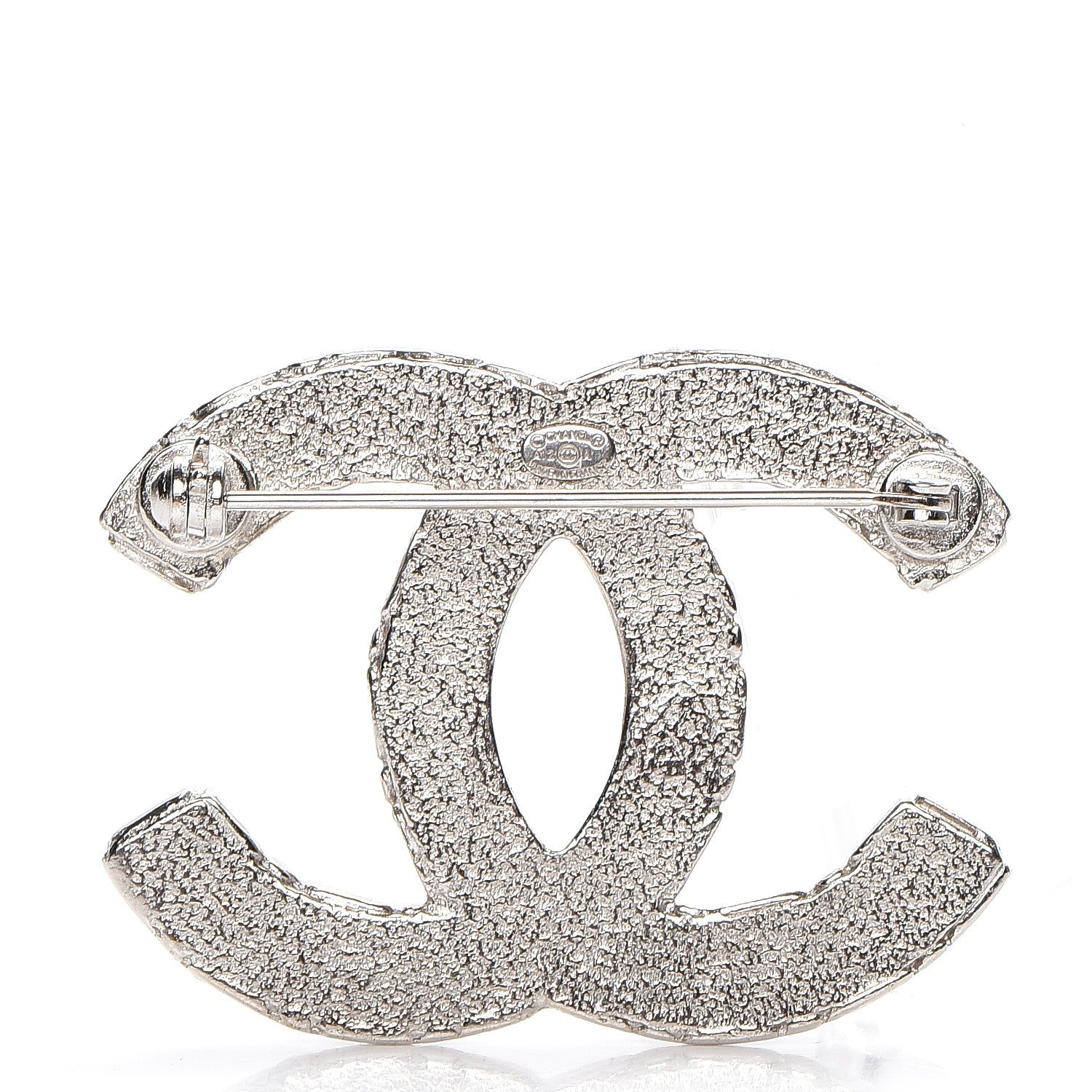 Chanel Crystal CC Brooch Silver 3 of 4