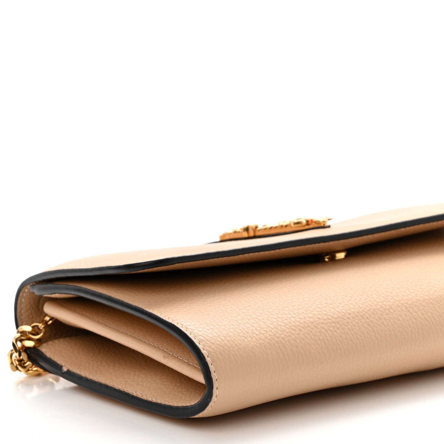 Versace Grainy Calfskin Virtus Chain Crossbody Beige 8 of 12
