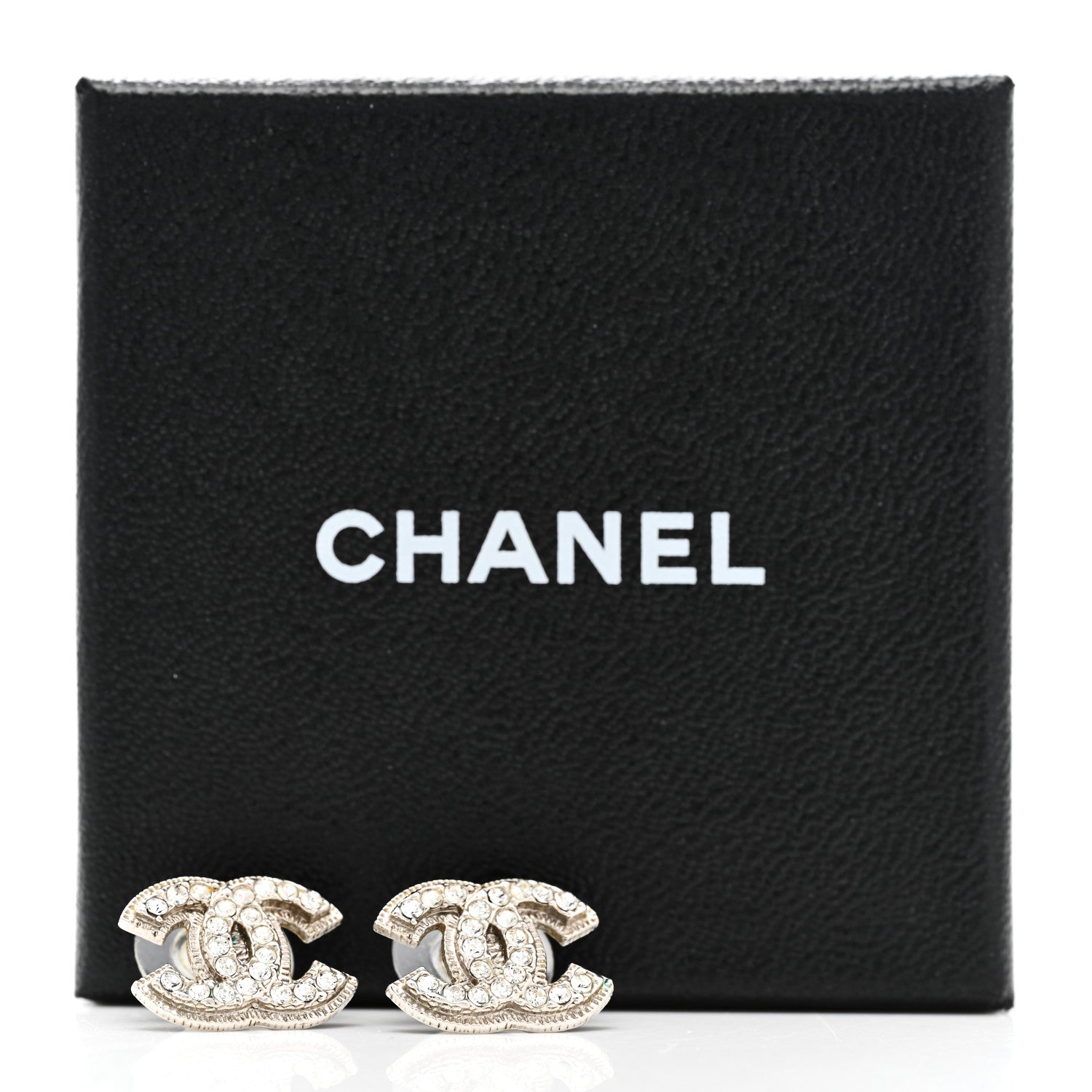 Chanel Crystal Mini Timeless CC Earrings Silver 5 of 5