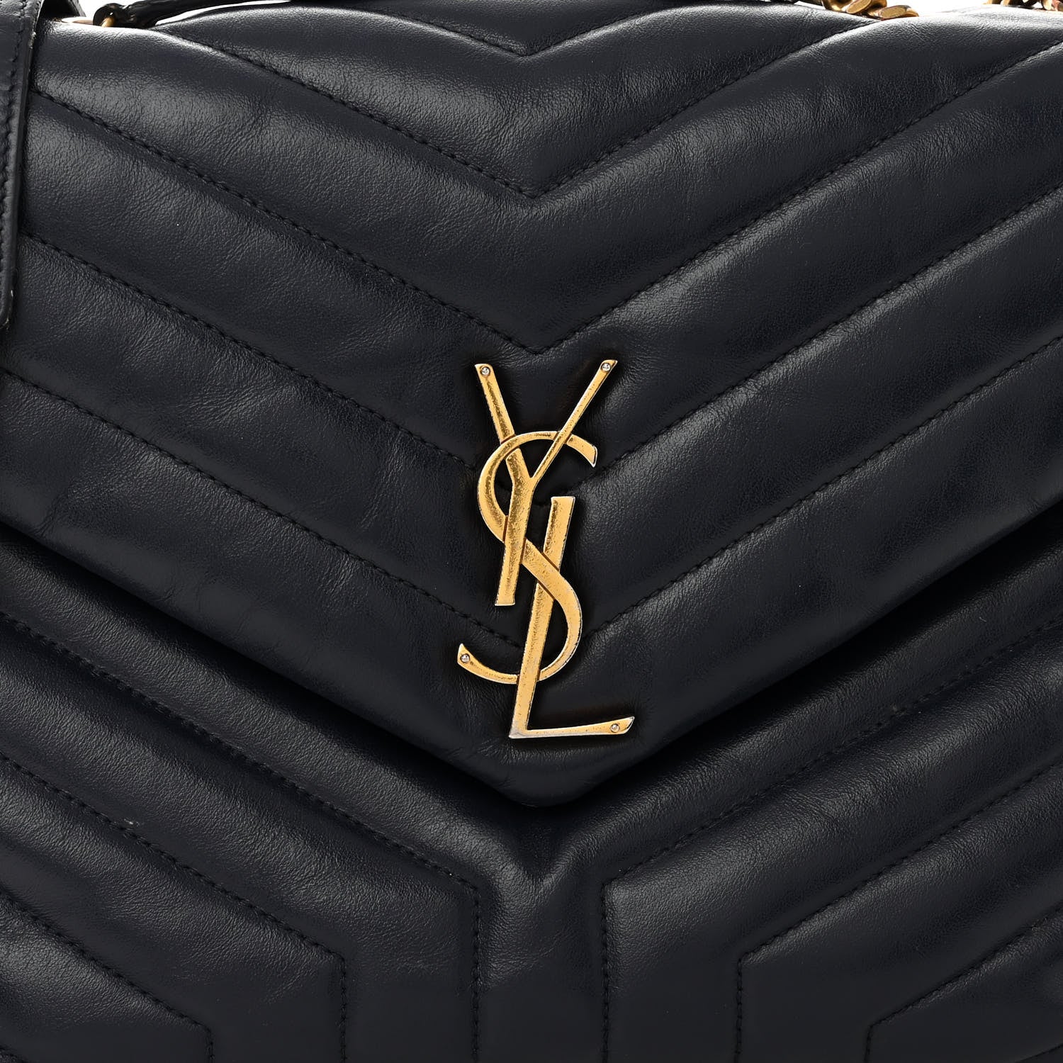 Saint Laurent Calfskin Y Quilted Monogram Medium Loulou Chain Satchel Medium Blue 8 of 11