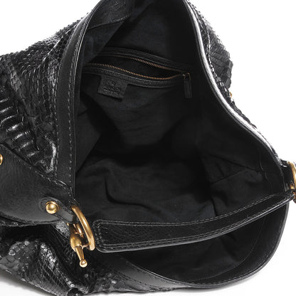 Gucci Python Large Jockey Hobo Black 5 of 7