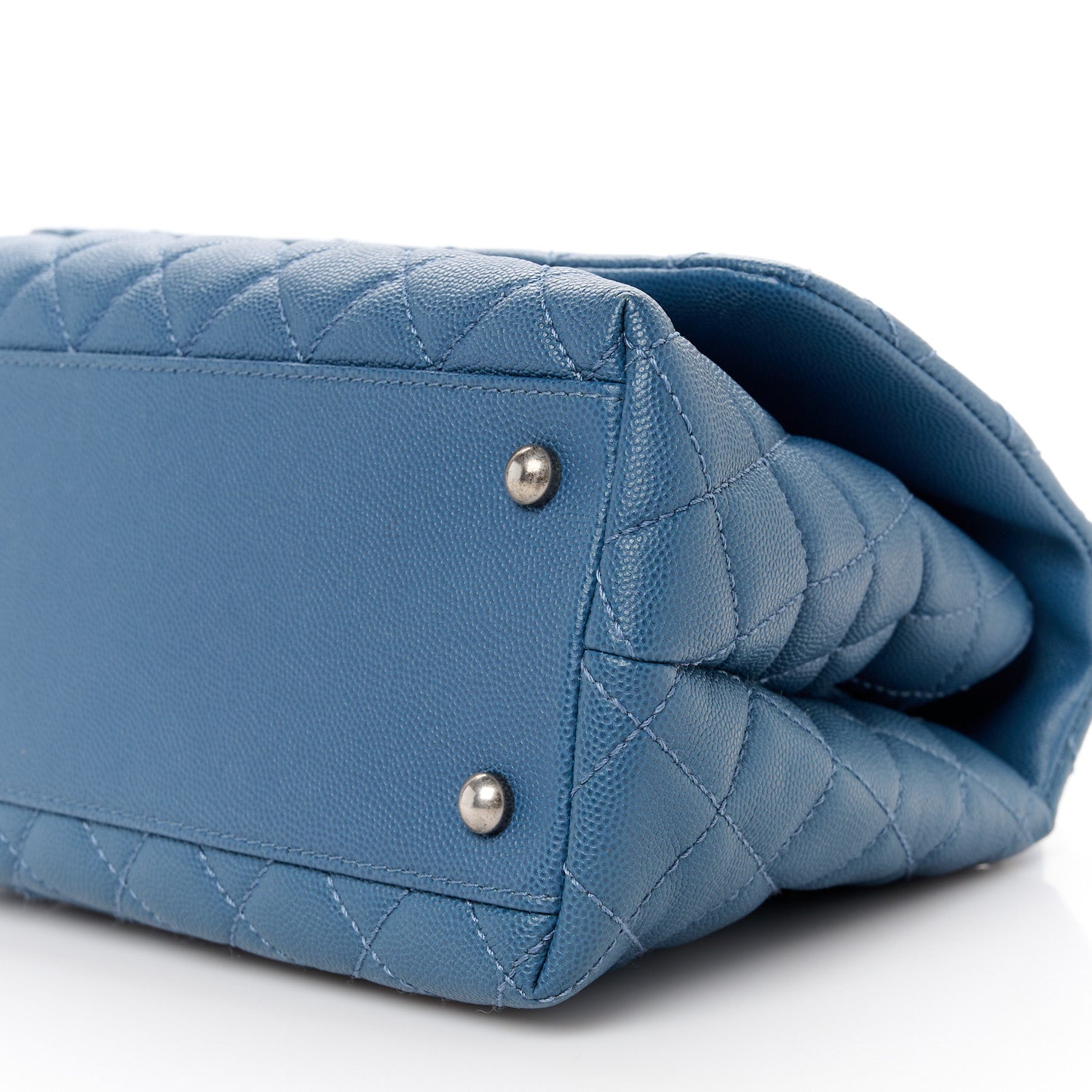 Chanel Caviar Quilted Small Coco Handle Flap Blue 11 of 11
