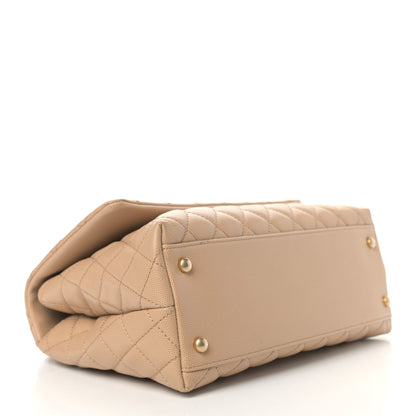 Chanel Caviar Lizard Embossed Quilted Small Coco Handle Flap Beige 4 of 9