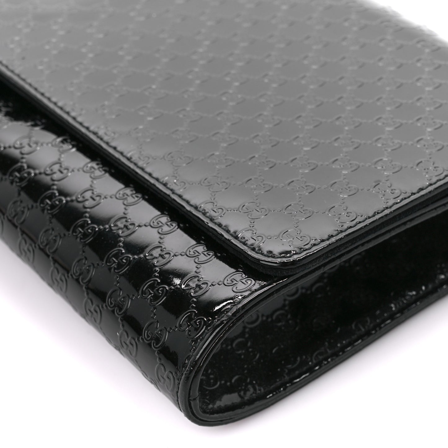 Patent Microguccissima Small Broadway Clutch Black