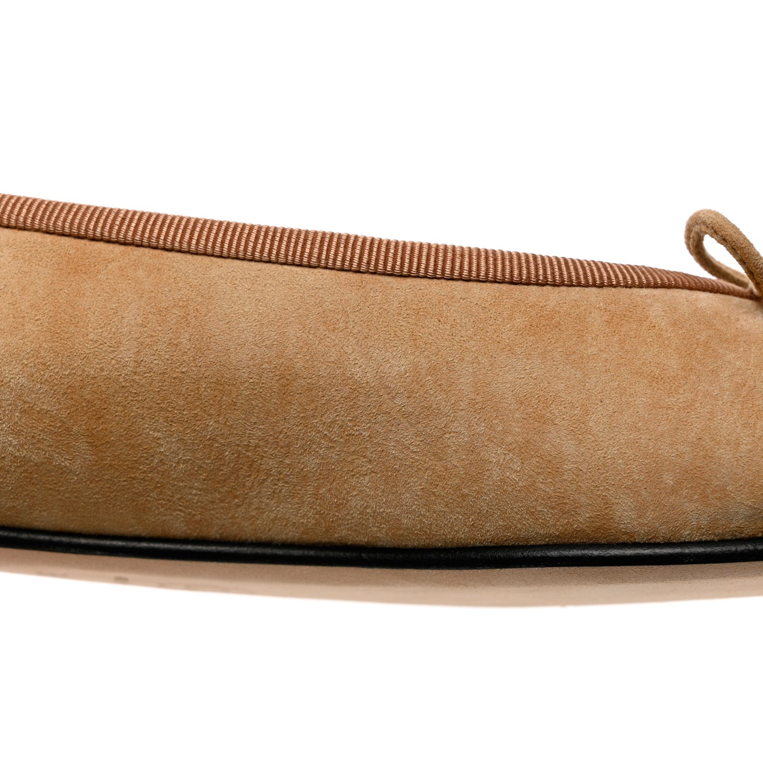 Chanel Suede Cap Toe CC Ballerina Flats 38.5 Beige Black 10 of 12