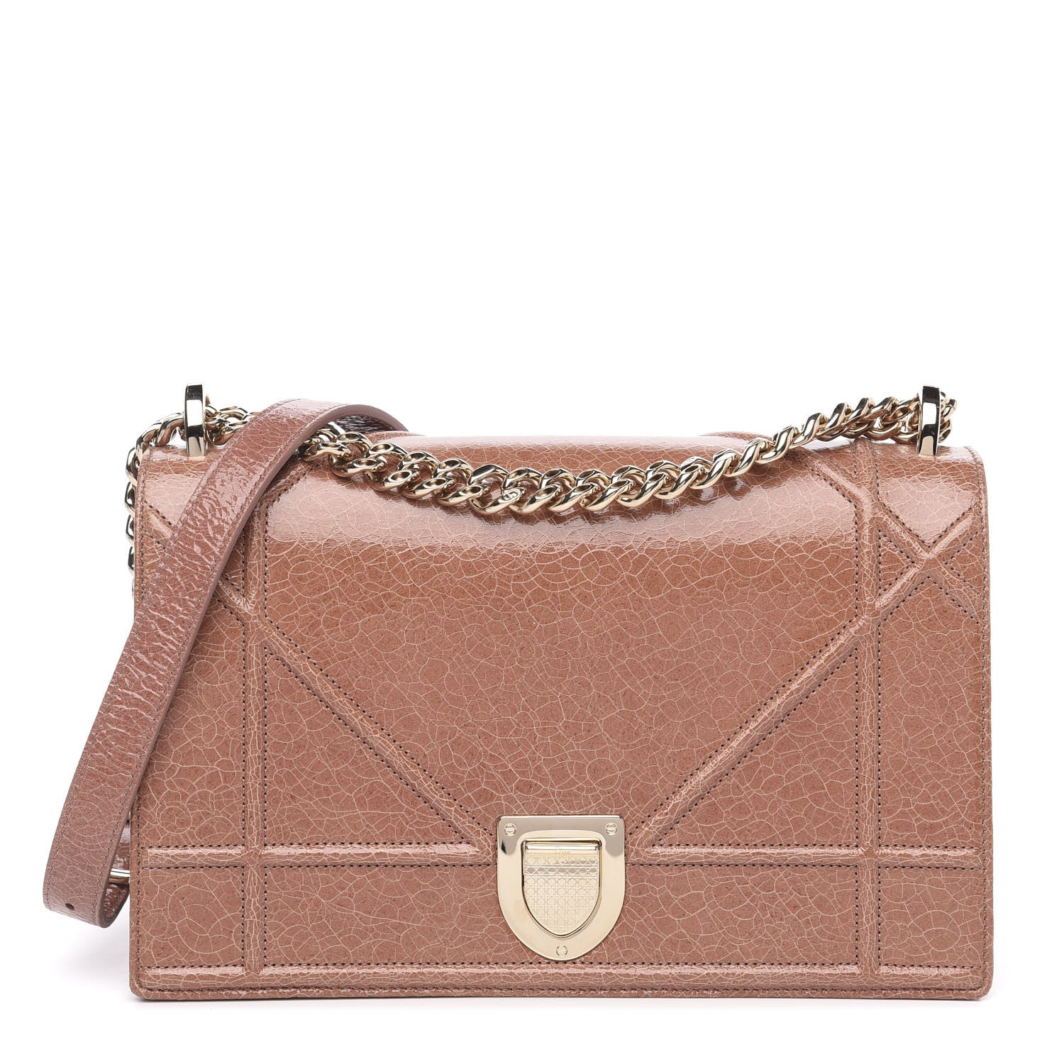 Christian Dior Ceramic Effect Deerskin Medium Diorama Flap Bag Dark Petal 1 of 7