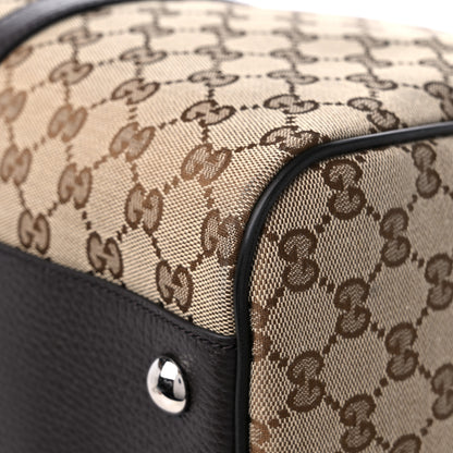 Gucci Monogram Dollar Calfskin Boston Duffle Bag Beige Ebony Testa di Moro Marrone Scuro 9 of 12