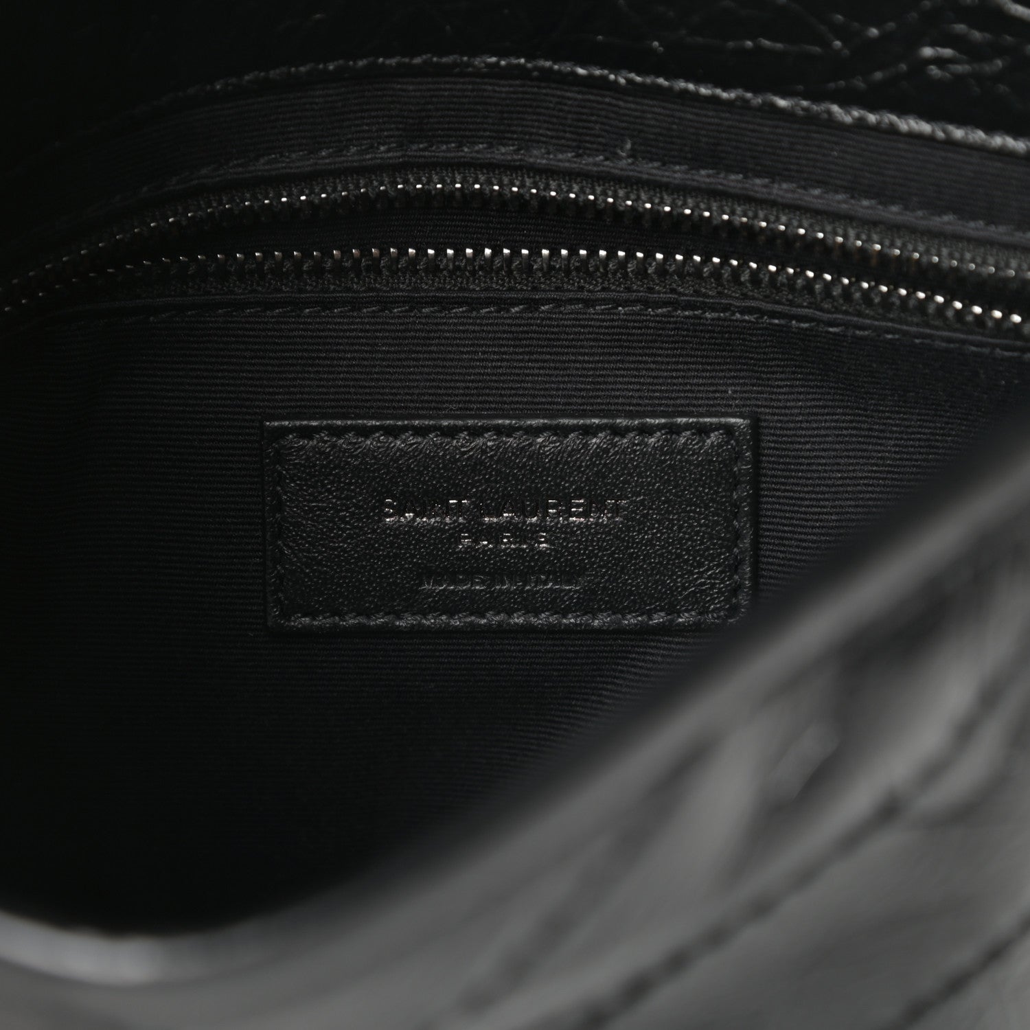 Saint Laurent Crinkled Calfskin Matelasse Monogram Niki Chain Wallet Black 8 of 11