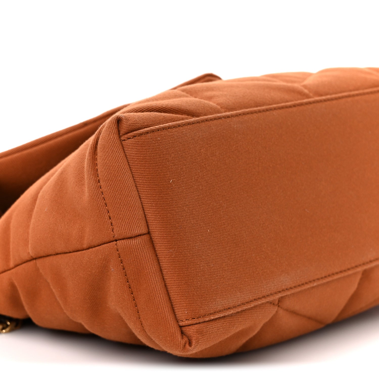 Saint Laurent Canvas Quilted Small Loulou Puffer Monogram Chain Satchel Hot Rust 9 of 10