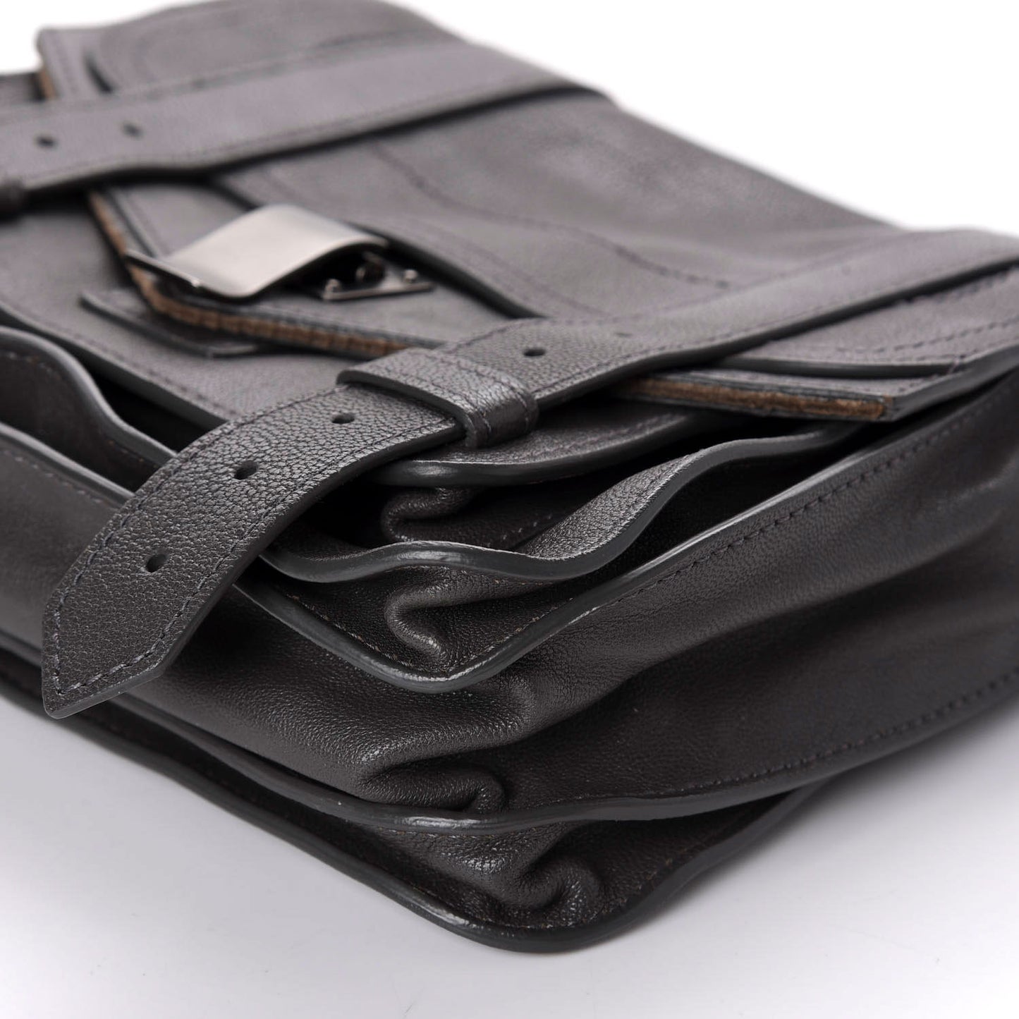 Lambskin PS1 Mini Pouch Messenger Heather Grey
